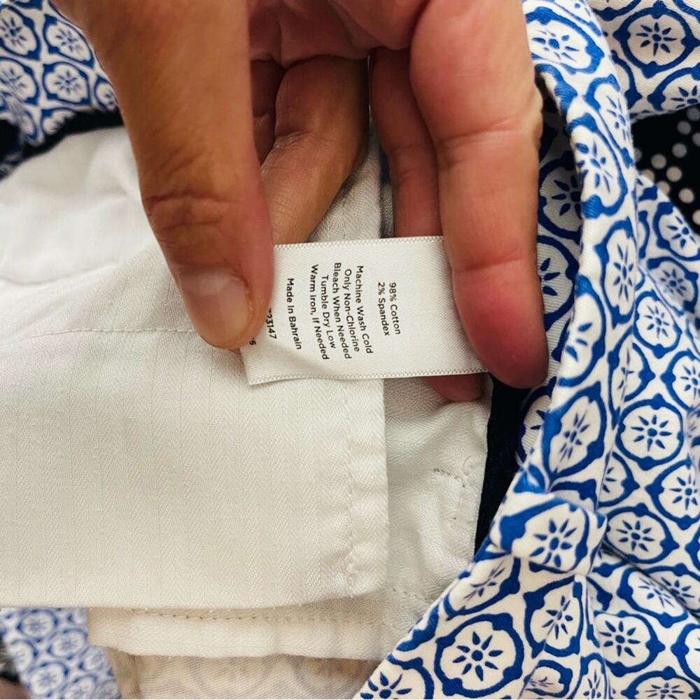 Talbots blue white floral medallion Bermuda preppy trouser shorts 8 - Picture 5 of 5